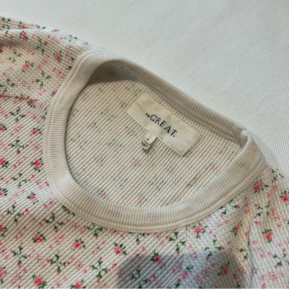 THE GREAT.
THE WAFFLE CIRCLE TEE - ROSE BUD Size 0/xs oversized